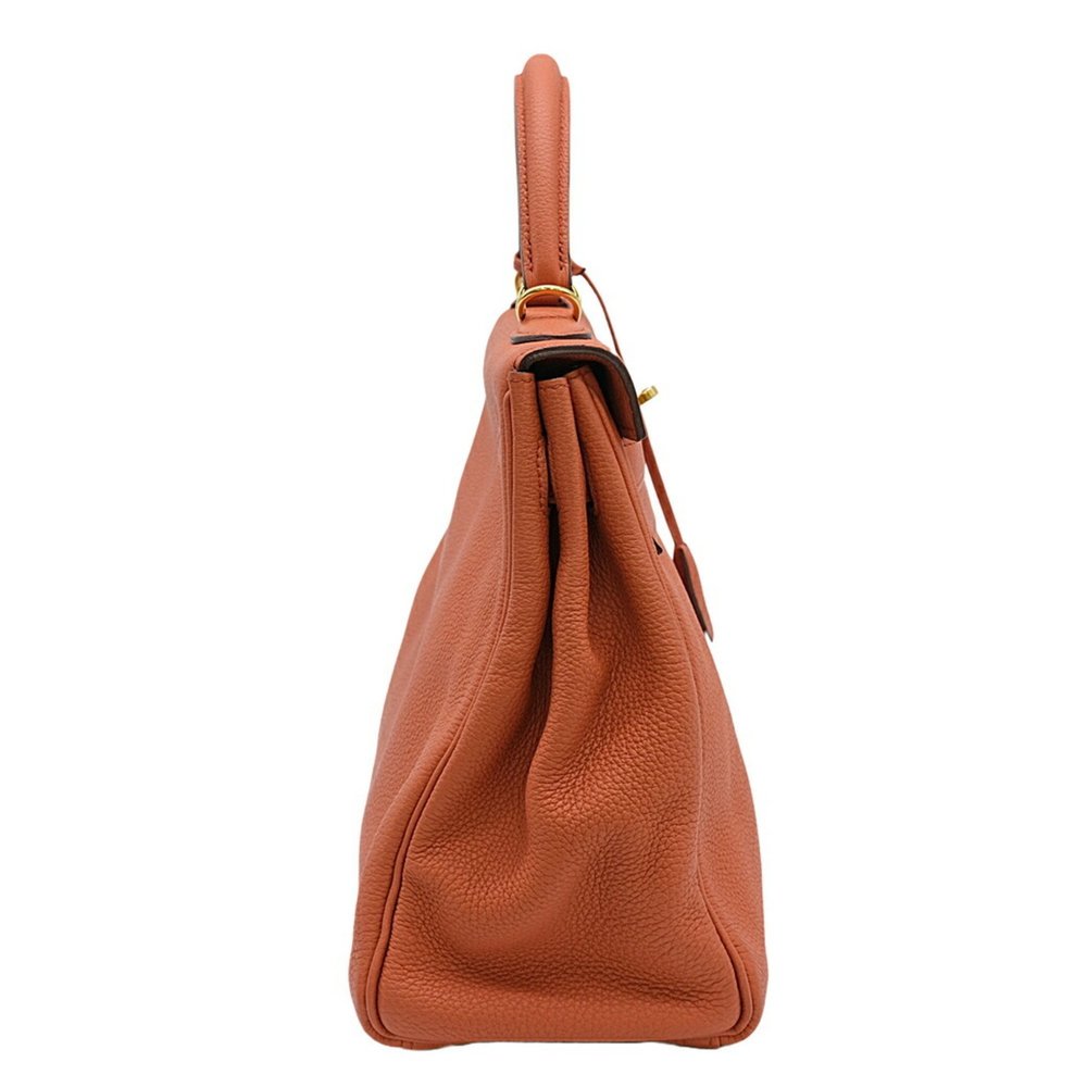 HERMES Kelly 32 Handbag Tote Bag Taurillon Clemence Leather Terre Bateau Oran... - Picture 5 of 16